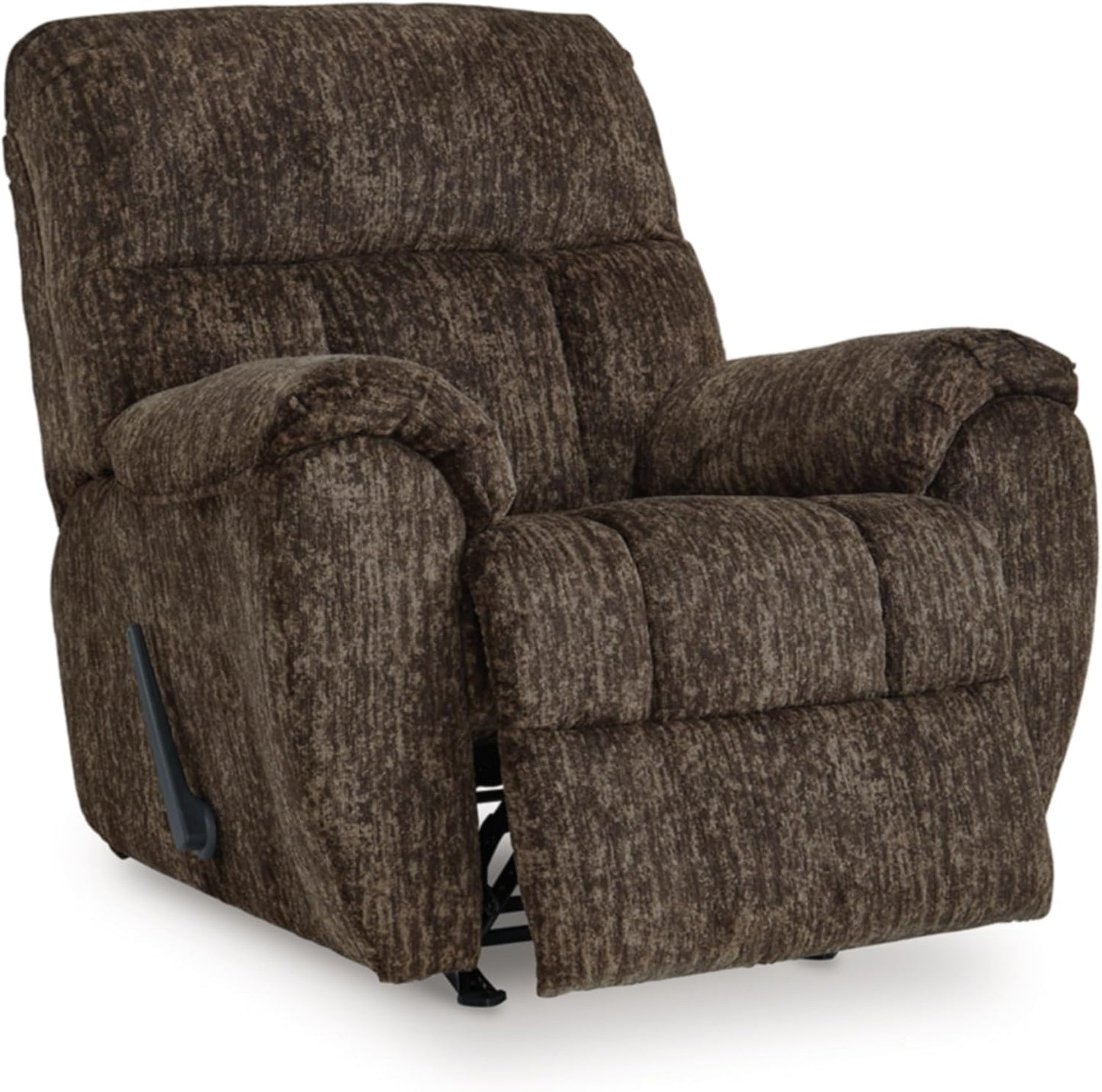 Signature Design by Ashley Rampant Casual Manual Rocker Recliner with Pillow-Top Arms, Dark Brown