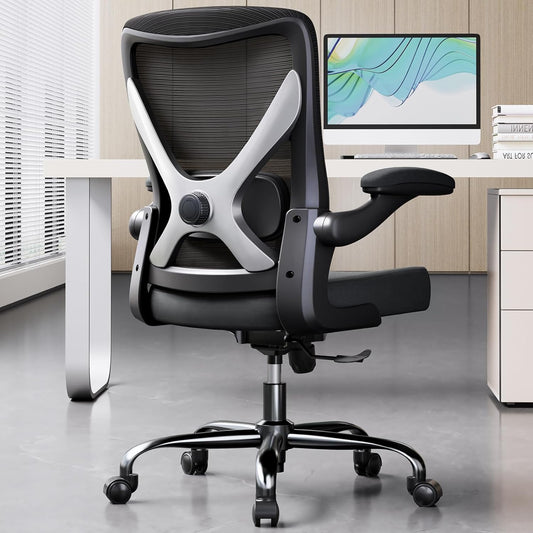 Ergonomic Office Chair - X-Shaped Computer Desk Chairs Comfy, Mesh High-Back Gaming Chair with Adjustable Lumbar Support, Executive Task Chair for Adults, Comfortable for Long Hours