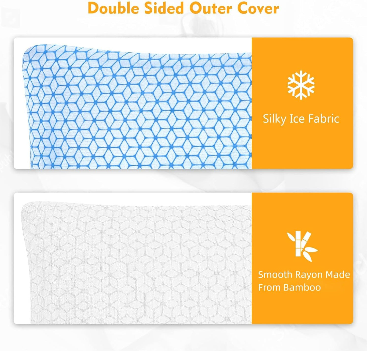 Bed Pillow King Size 1 Pack, Shredded Memory Foam Pillow Adjustable, Cooling Pillow Soft and Supportive for Side Back Stomach Sleepers