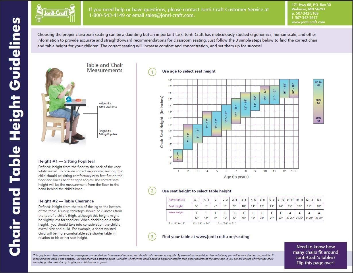 Berries Jonti-Craft 8142JC6131 Stacking Chairs with Chrome-Plated Legs, 12" Height, Coastal Blue, Pack of 6