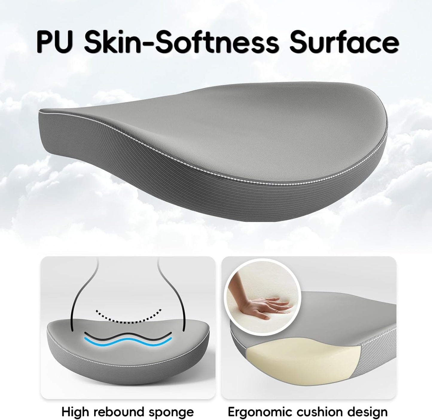 Ergonomic Office Chair-Computer PU Leather X-Shaped Desk Chair-Gaming Chair with Adjustable Flip-up Armrests Lumbar Support Mesh Executive Chair for Long Hours Office (Grey)