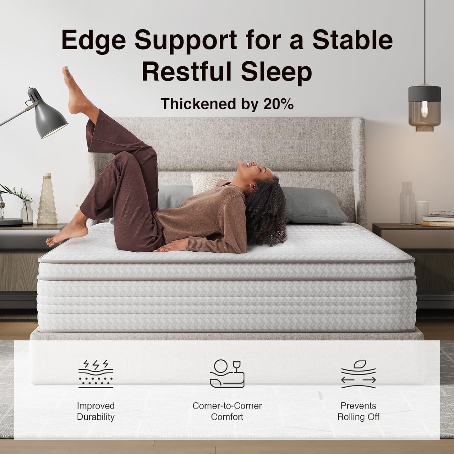 Novilla Full Size Mattress, 10 Inch Full Mattresses in a Box with Smarts™ Pocket Coil for Pressure Relief, Medium Firm Foam and Spring Hybrid Colchones with CertiPUR-US Certified