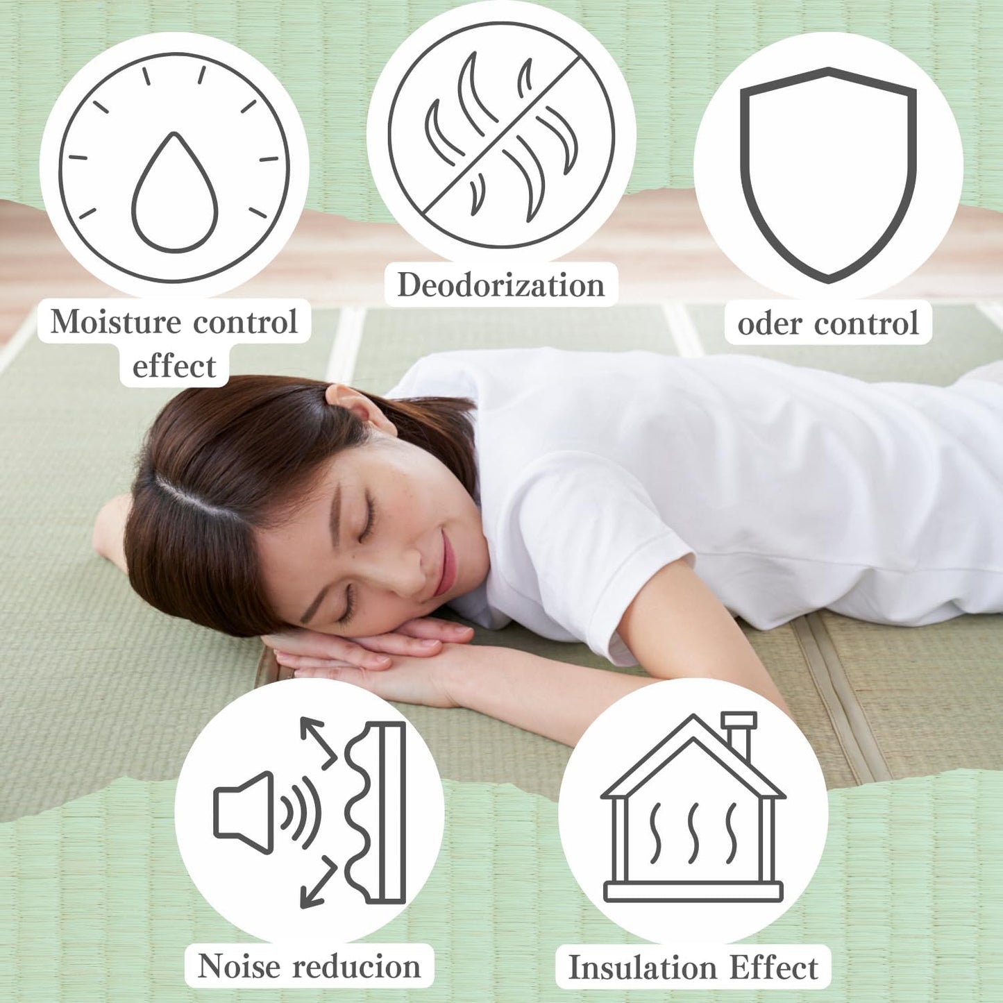BJDesign Japanese Tatami Mat (Igusa Mattress), Foldable, Rush Grass, Floor Sleeping Japanese Futon Mattress Meditation Yoga Zen (Full XL)