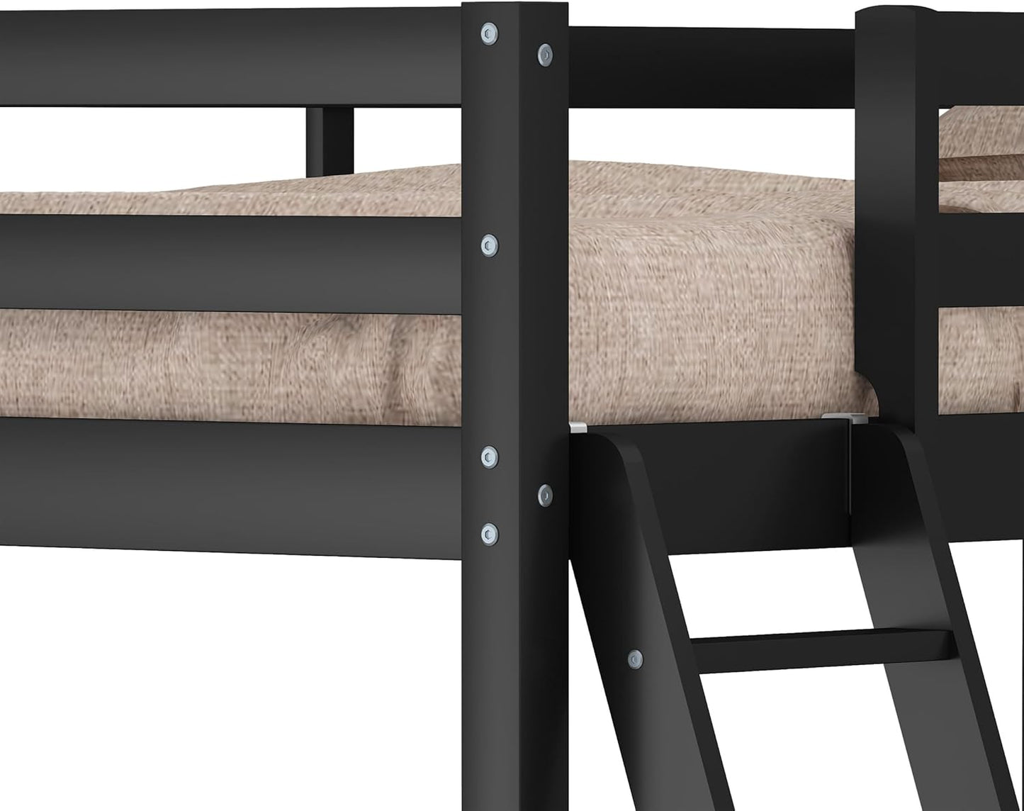 Hillsdale Caspian Youth Solid Wood Twin Loft Bed for Kids Room, Black