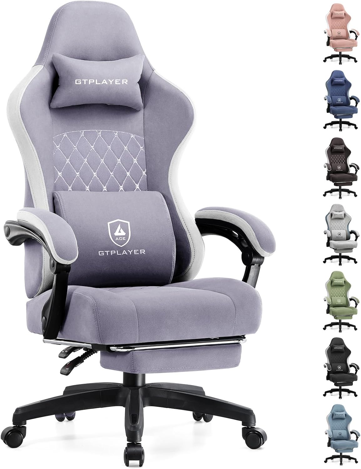 GTPLAYER Gaming Chair, Computer Office Chair with Pocket Spring Cushion, Linkage Armrests and Footrest, High Back Ergonomic Computer Chair with Lumbar Support Task Chair with Footrest