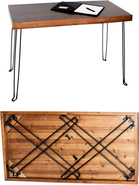 Sleekform Wooden Folding Desk - Lightweight Small Portable Writing Table, Foldable Table, Desk for Small Bedroom Spaces and Home Office - No Assembly Required