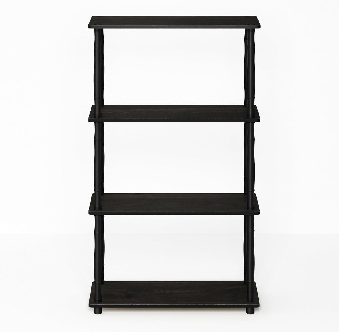 Furinno Turn-N-Tube 4-Tier Multipurpose Shelf Display Rack, Classic Tubes, Espresso/Black