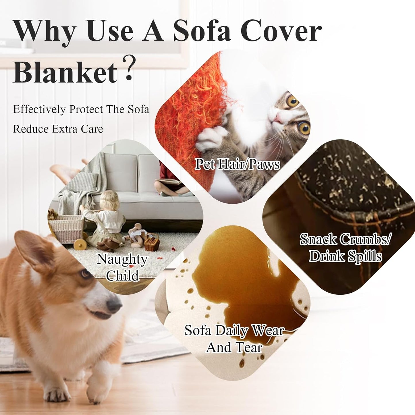 STACYPIK Thick Pink Geometric Sofa Covers for 3 Cushion Couch Reversible Herringbone Dogs Couch Covers0 Pet Scratch Protector Blanket for Living Room Chenille Cushion Covers with Tassel-91X150IN