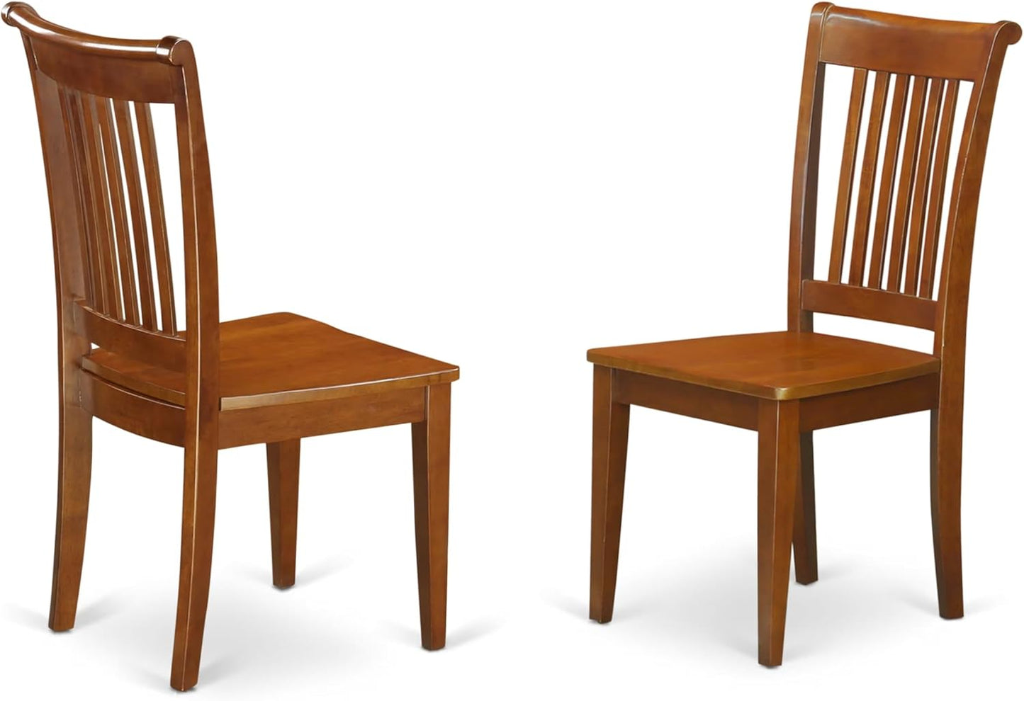 East West Furniture DLPO5-SBR-W 5 Piece Kitchen Table & Chairs Set Includes a Round Dining Table with Dropleaf and 4 Dining Room Chairs, 42x42 Inch, Saddle Brown