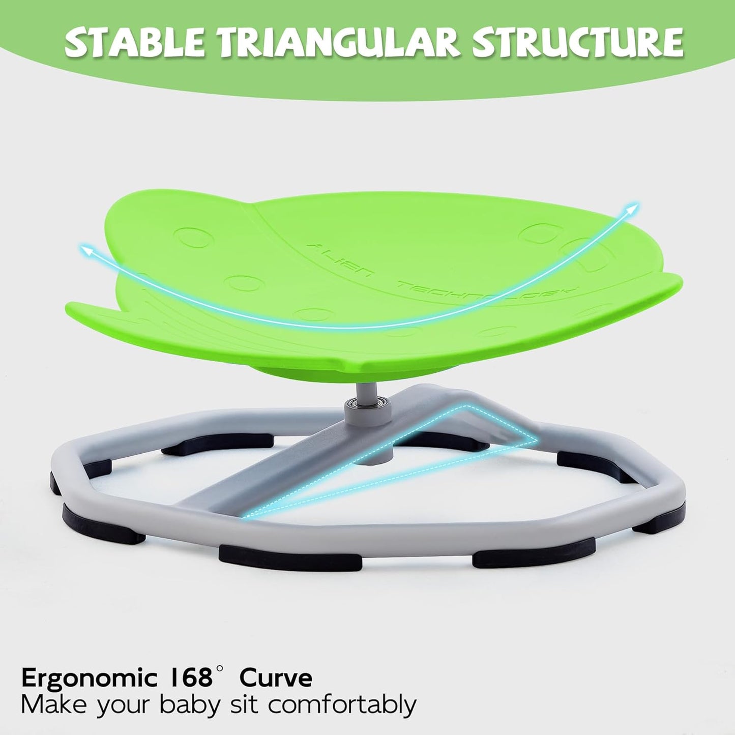 Spinning Chair for Autistic Kids, Non-Slip Sensory Spinning Chair, Sit and Spin Autism Toys Training Body Coordination (Green)