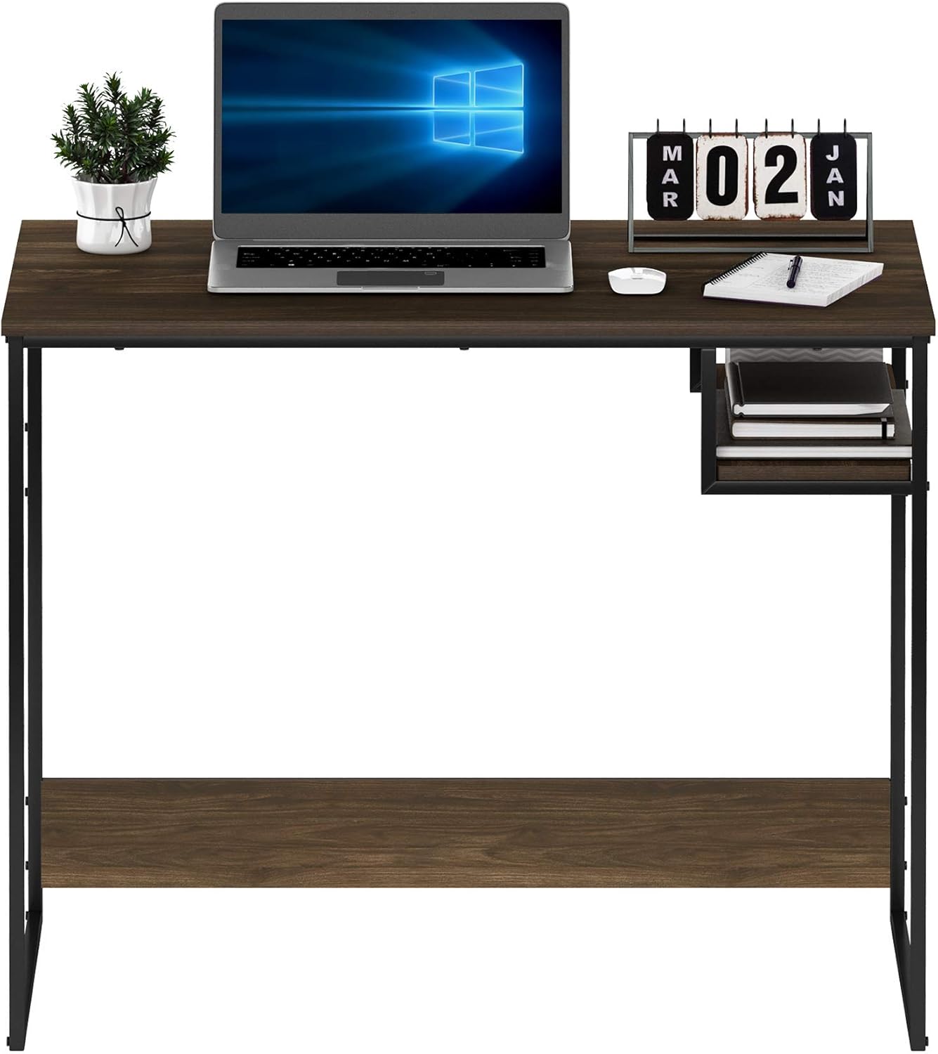 FURINNO Moretti Lifestyle Study Desk, 35 Inches, Columbia Walnut