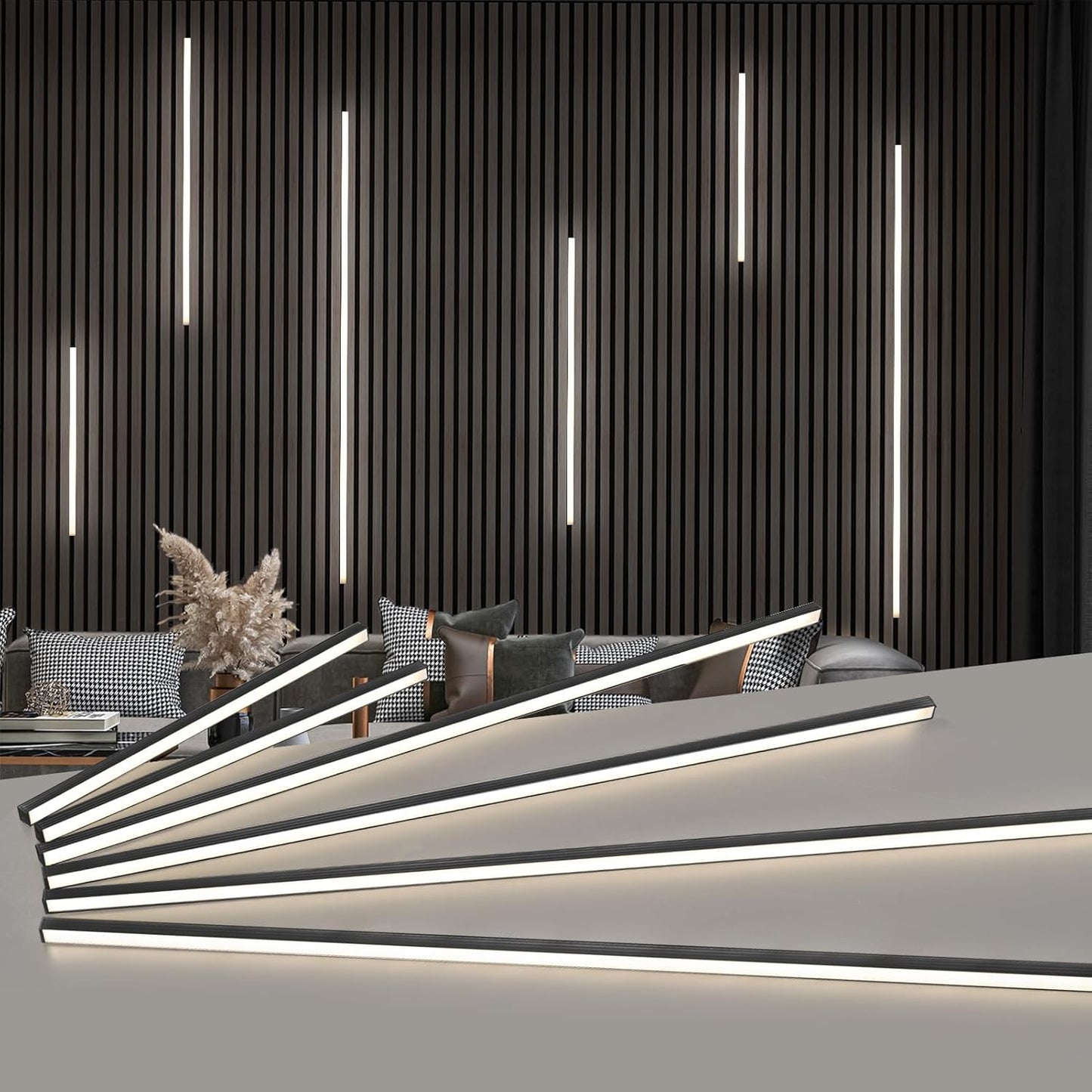 Art3d LED Recessed Lighting Kit - 6pcs Self-Adhesive White LED Light with Smart Switch, 3000k Touching Switch Light for Wood Slat Wall Panels, Headboards, Stairs, Under Cabinet, Home Decor