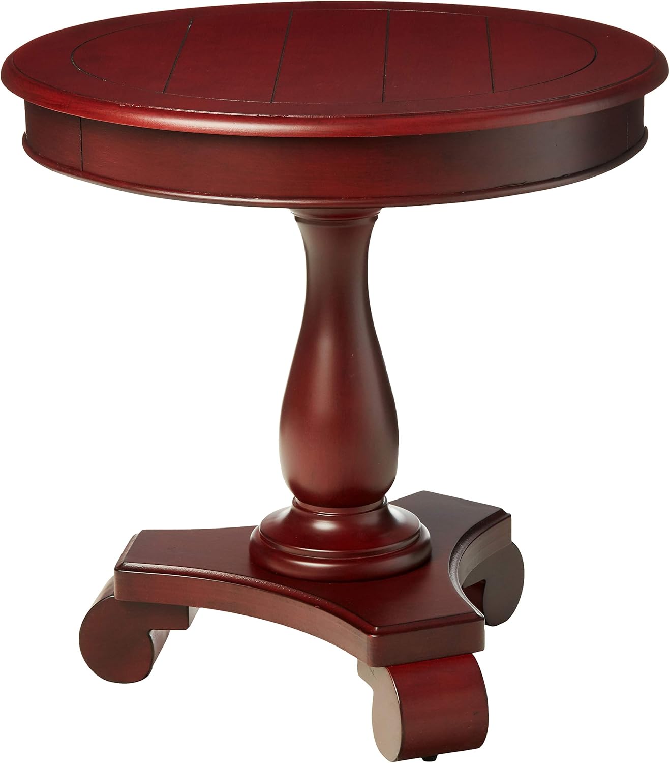INSPIRED by Bassett OSP Home Furnishings Avalon Hand Painted Round Accent Table with Traditional Accents, Vintage Wine
