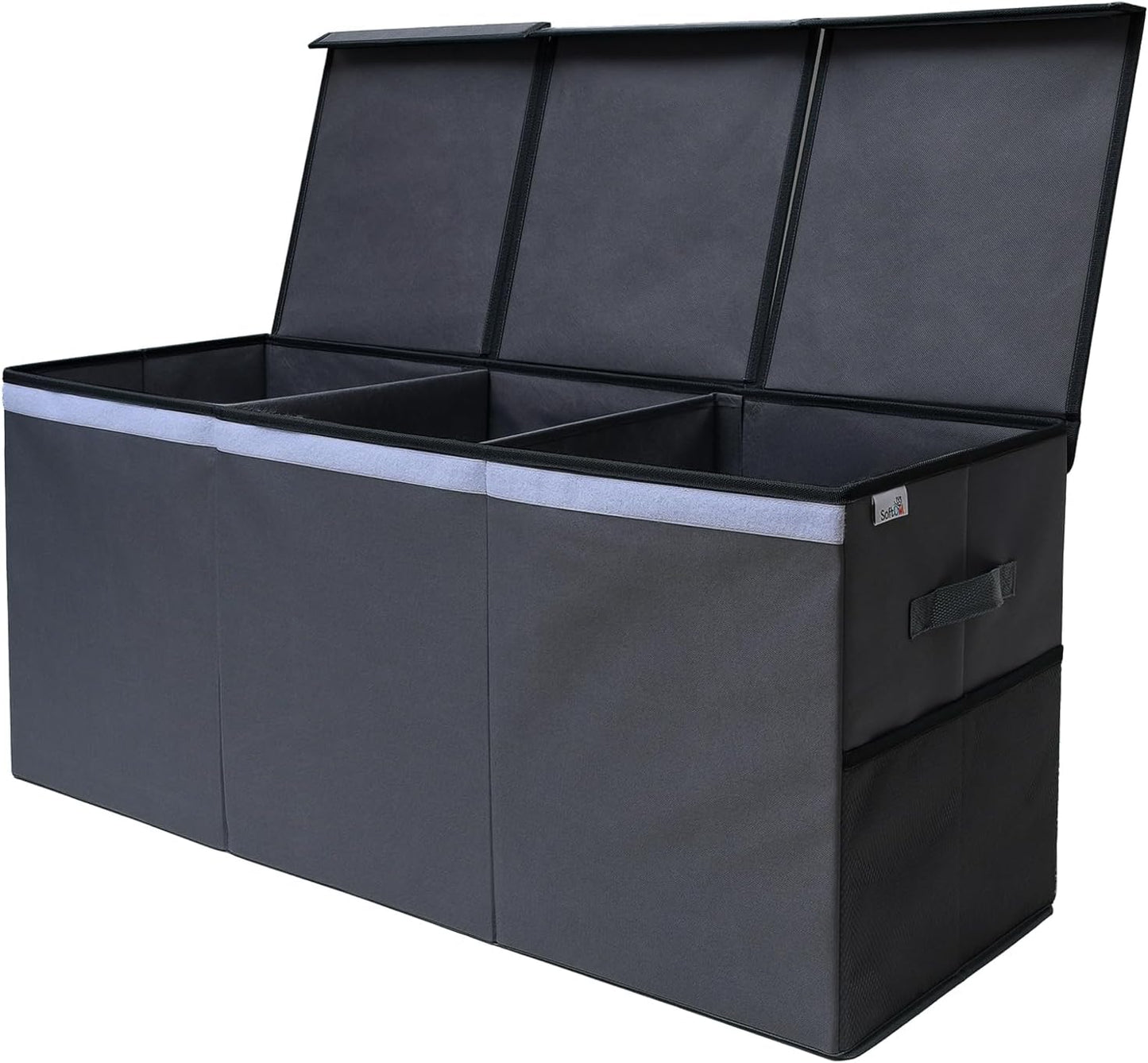 Extra Large Toy Storage Organizer with Lid - Sturdy, Collapsible Toy Chest Storage Box Design - Toys Bin with Dividers for Kids, Nursery, Bedroom, Playroom 37"x16"x14"