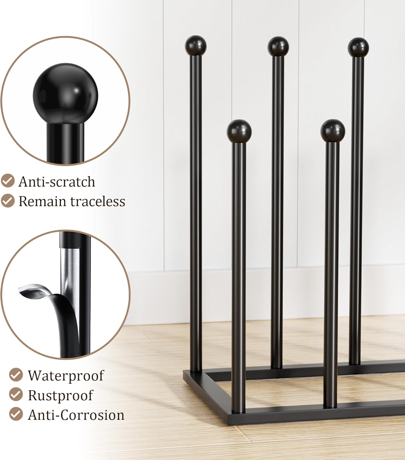 pickpiff Free Standing Shoe Racks - Black Metal Boot Rack Organizer Tall Boots for Dorm Room, Closet, Entryway, Bedroom, Patio Outdoor, Hallway, Black, Shoe Storage Fit for 8 Pairs