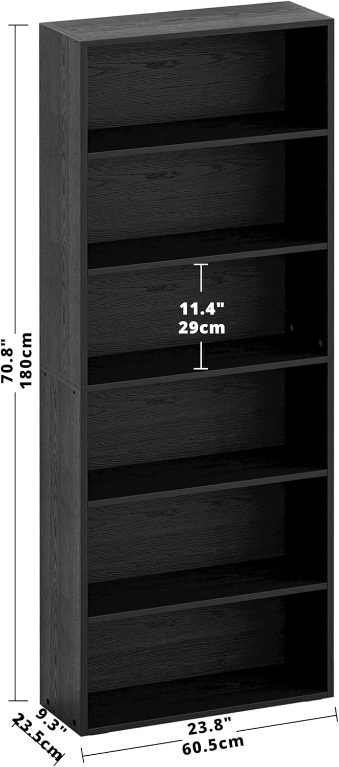 IRONCK Bookshelves and Bookcases Floor Standing 6 Tiers Display Storage Shelves 70 in Tall Bookcase Home Decor Furniture for Home Office, Living Room, Bed Room