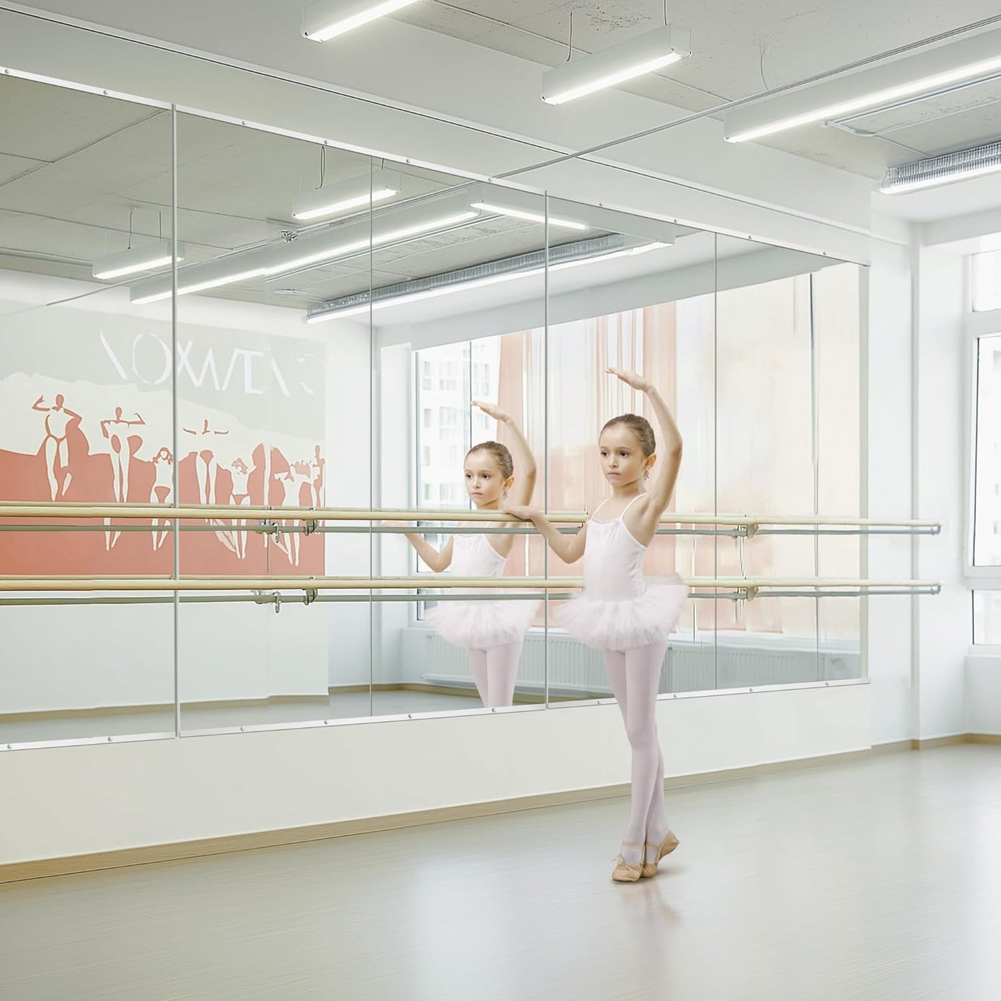 Home Gym Mirror for Wall, Mirror Full Length,56x28x2PCS,Glass Frameless Body Large Mirror for Home Gym, Workout,Bedroom, Garage(Silver)