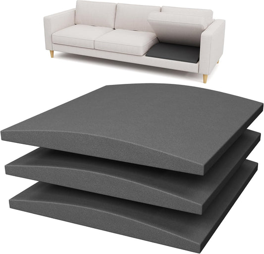 Couch Cushion Support for Sagging Seat, High-Density Curved Foam Sofa Furniture seat Couch Cushions Support Repair, 20"x20" Grey Set of 3