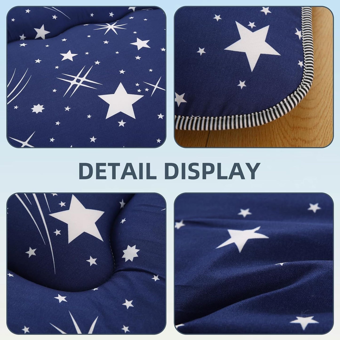 Bohemian Retro Japanese Floor Mattress, Vintage Floral Tatami Floor Mat, Portable Roll up Futon Mattress for Guest,Tavel (Starry,Twin 80" x 36")