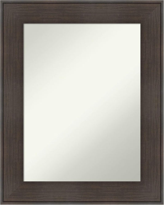 Amanti Art Bronze Bathroom Mirror for Over Sink, 28x22 William Mottled Bronze Narrow Rectangle Vanity Mirror, Medium Casual Frame, Hangs Horizonally and Vertically, Bathroom Wall Decor, Non-Beveled
