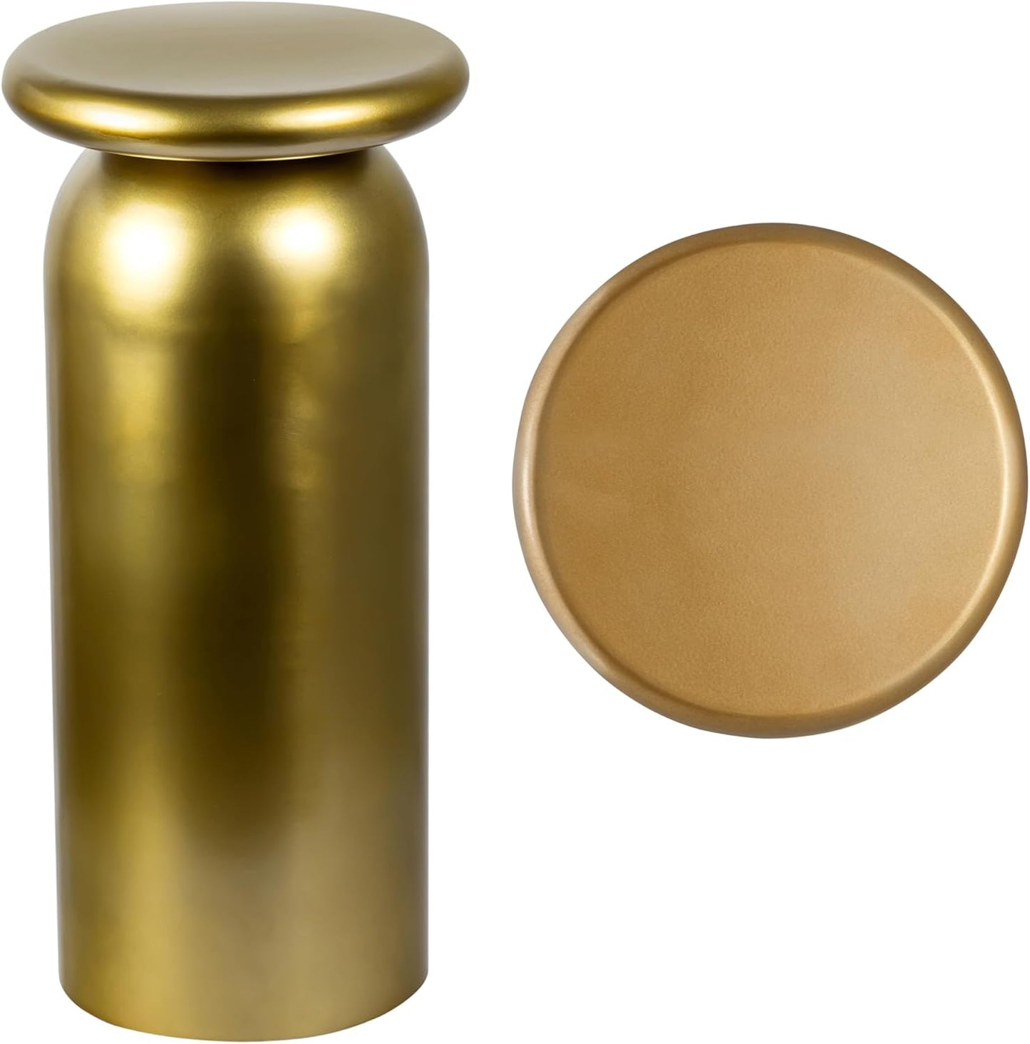 JONATHAN Y END1008B Miles 22.75" Mid-Century Modern Metal Sleek Cylinder Drink Table, Gold for Living Room, Bedroom, Office, Bathroom