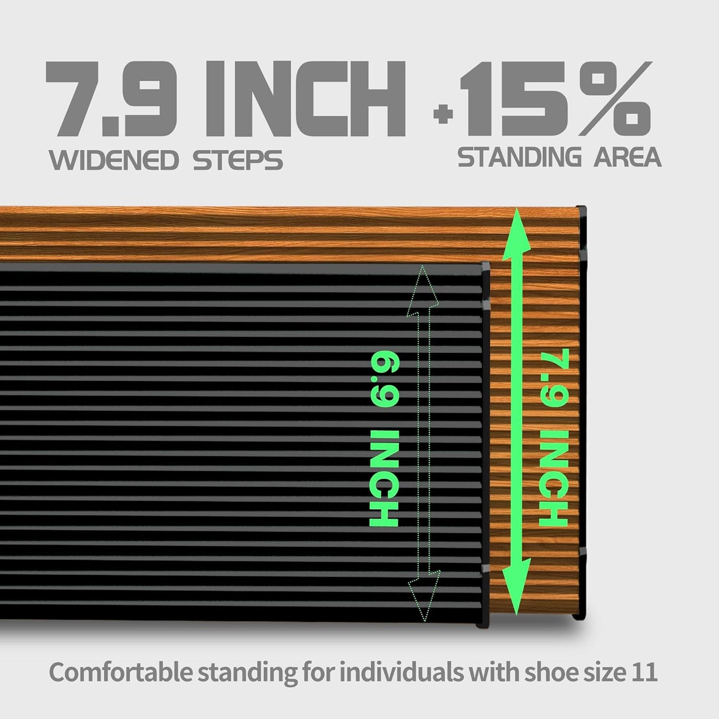 3 Step Ladder,Folding Step Stool with Aluminum Wide Pedal& Convenient Handgrip,330lbs Capacity Steel Ladder for Household and Office(Black &Woodgrain)