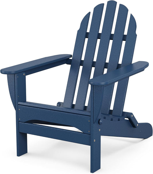 POLYWOOD AD5030NV Classic Folding Adirondack Chair, Navy