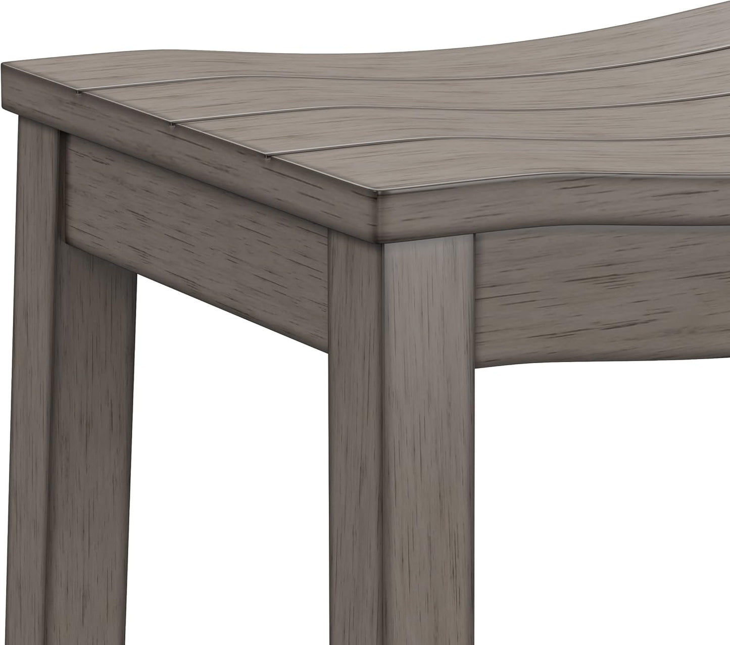 Hillsdale Fiddler Wood Backless Counter Height Stool with Saddle-Style Seat, Aged Gray