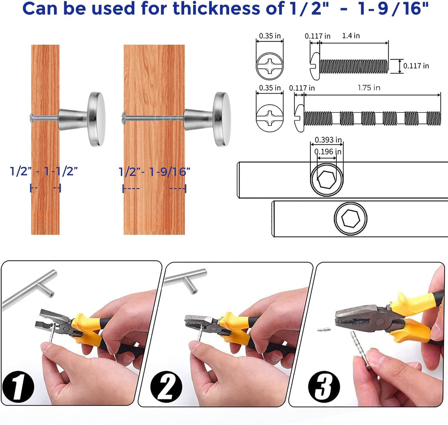 Ravinte 50 Pack Drawer Pulls 1-1/4 Inch Kitchen Cabinet Knobs Brushed Nickel Round Dresser Drawer Knobs Solid Dresser Knobs Drawer Knobs Simple Cabinet Hardware for Cupboard Drawer Pulls