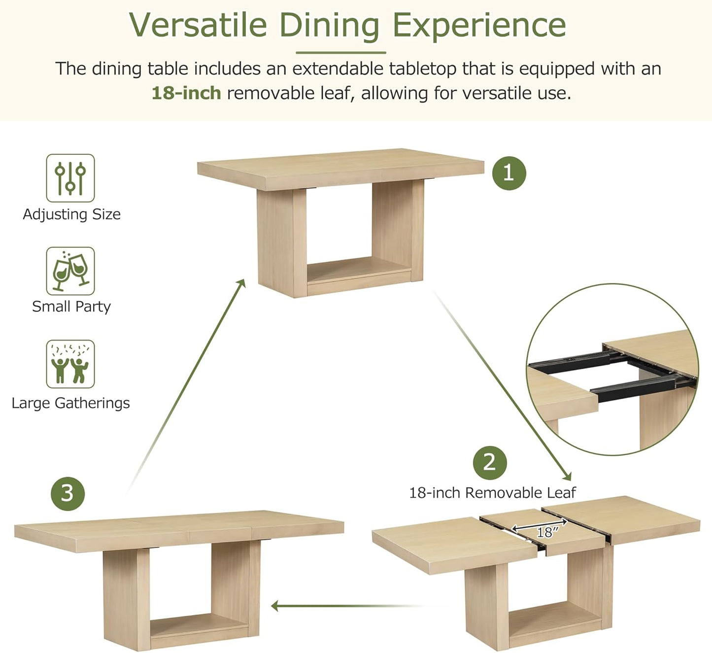 Ball & Cast 6 Piece Dining Table Set with 4 Upholstered Chairs & 1 Bench,Wooden Living Room Furniture for 6 W/ 78" Rectangle Kitchen Desk,for Restaurant,Home Bistro,Natural+Beige
