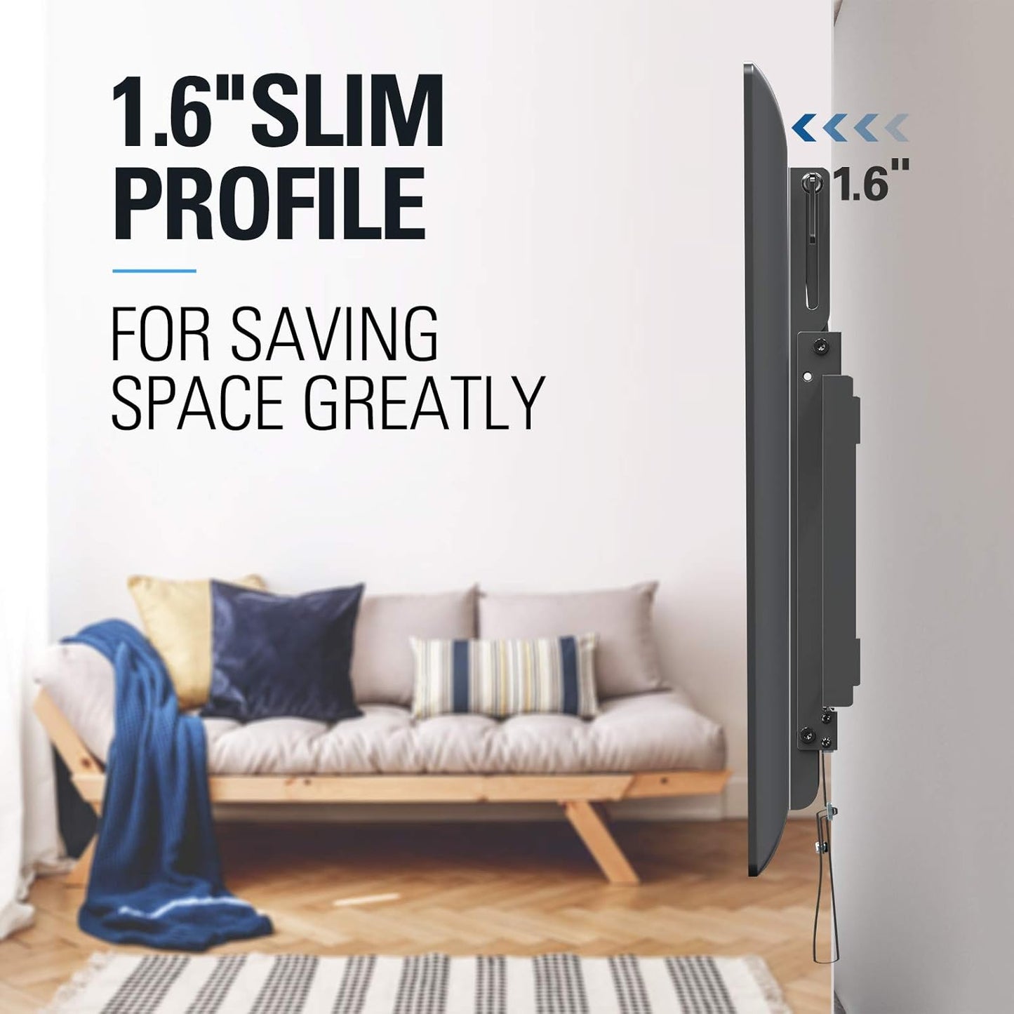 Mounting Dream Tilt TV Wall Mount TV Bracket for Most of 42-70 Inches TVs, TV Mount Tilt up to 20 Degrees with VESA 200x100 to 600x400mm and Loading 132 lbs, Fits 16", 18", 24" Studs MD2165-LK