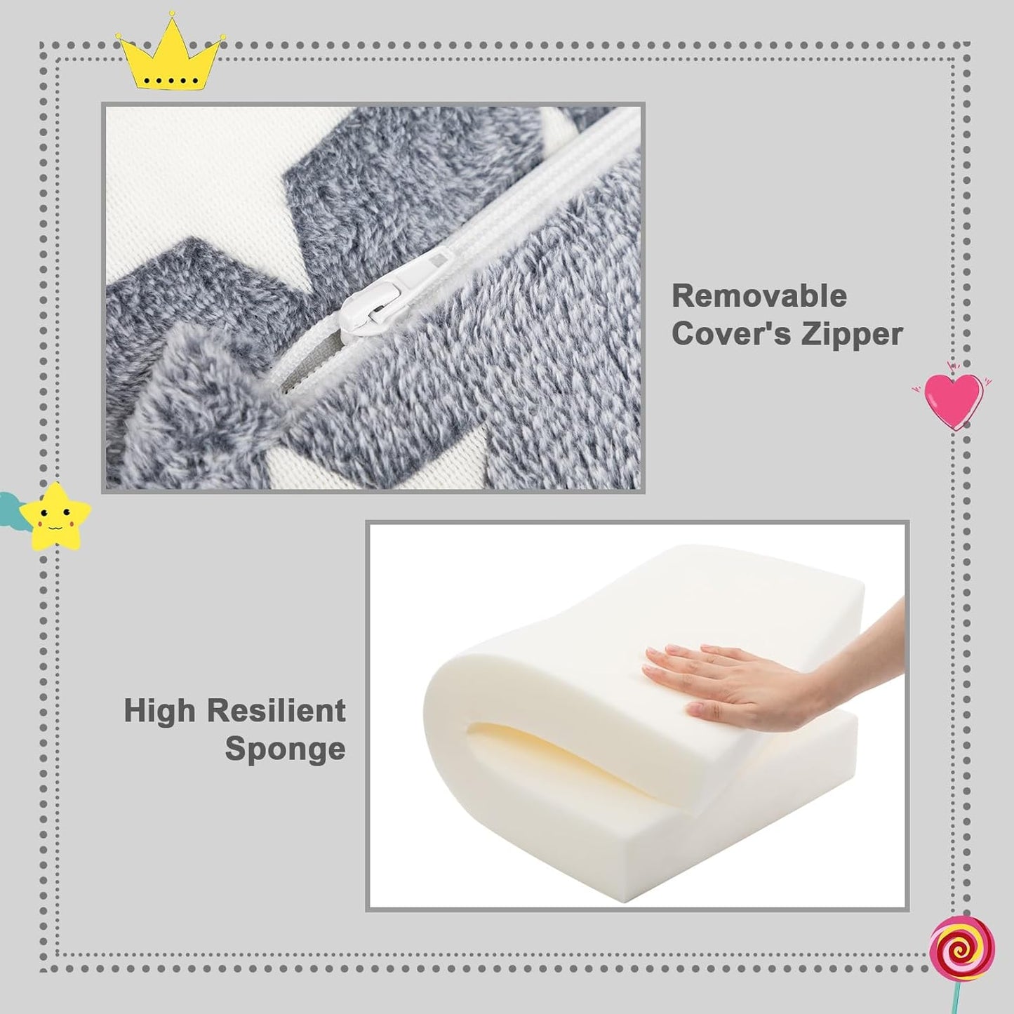 ALIMORDEN 2-in-1 Toddler Fold Out Couch, Comfy Convertible Sofa to Lounger, Glow-in-The-Dark Star Pattern Foam Seat for Little Ones with Removable Washable Cover