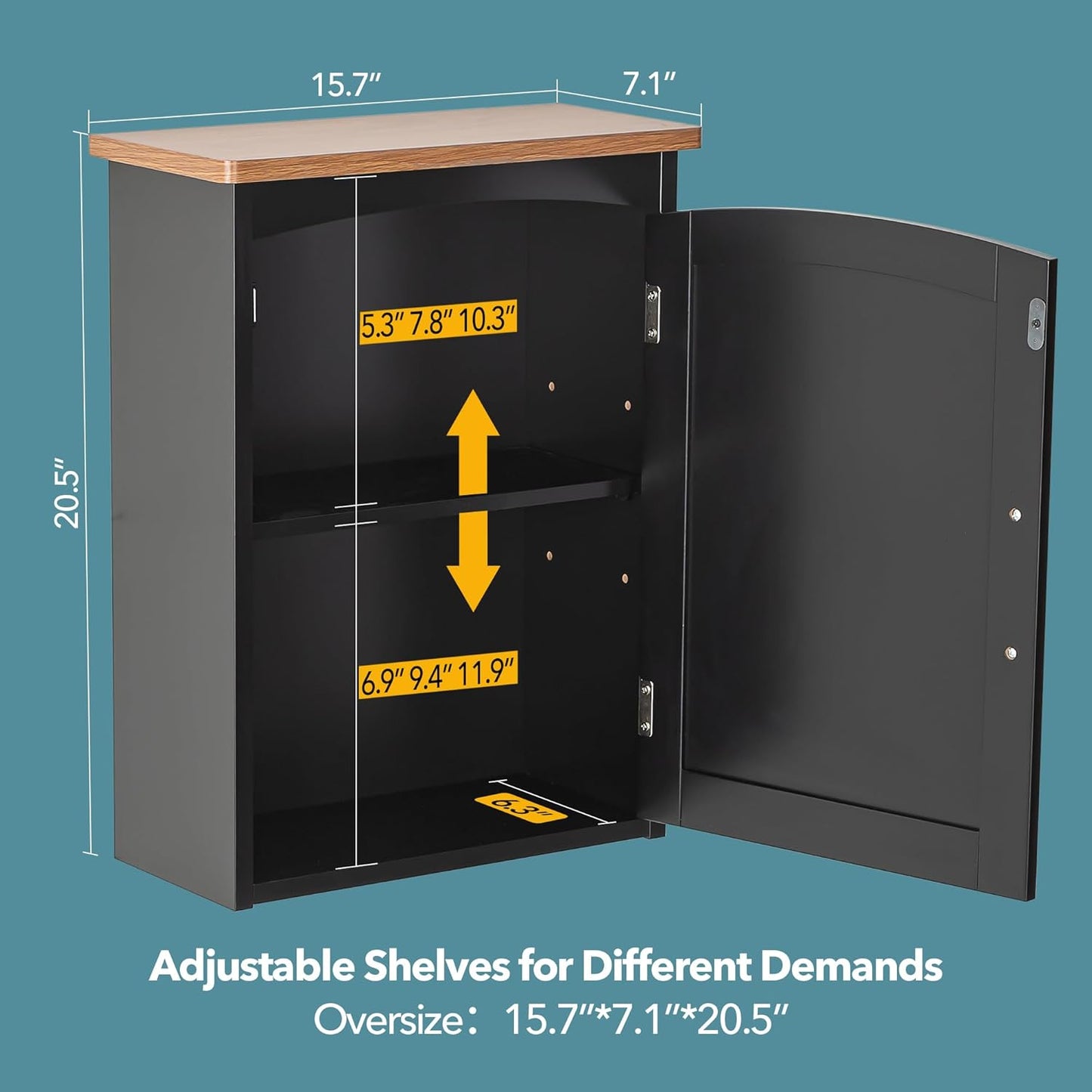 Bathroom Wall Cabinet 15 x 20 Inch Small Wall Cabinets Single Door Over Toilet Medicine Cabinet for Small Bathrooms