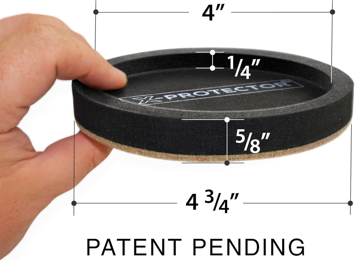 Felt Furniture Sliders for Hardwood Floors X-PROTECTOR 4 PCS 4 3/4” - Furniture Slider with Unique Design - Heavy-Duty Furniture Movers for Hard Surfaces - Felt Sliders - Move Your Furniture Easily!