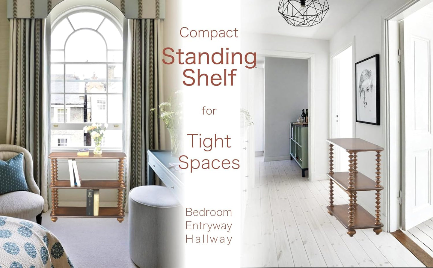 3 Tier Bookshelf Short Bookcase – Small Bookshelf for Small Spaces - Low Book Shelves for Home Office Organization, 30 Inch Shelf 3 Tier Storage Organizer for Bedroom, Living Room Storage (Walnut)