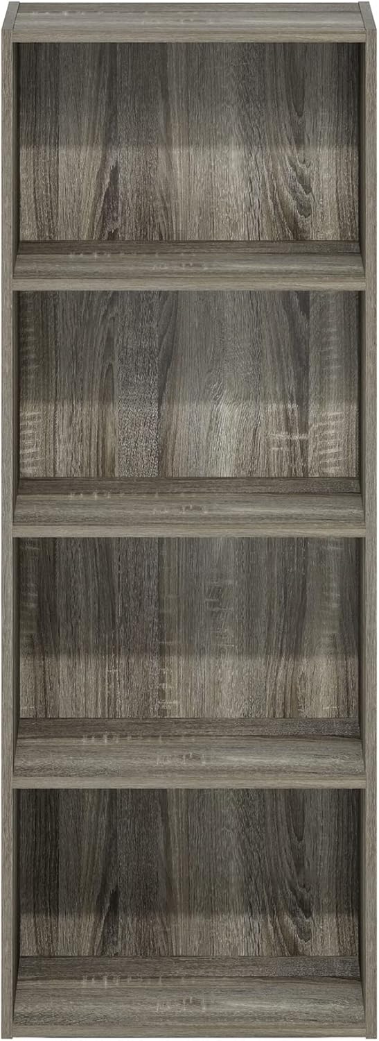 Furinno Luder Bookcase / Book / Storage, 4-Tier, French Oak