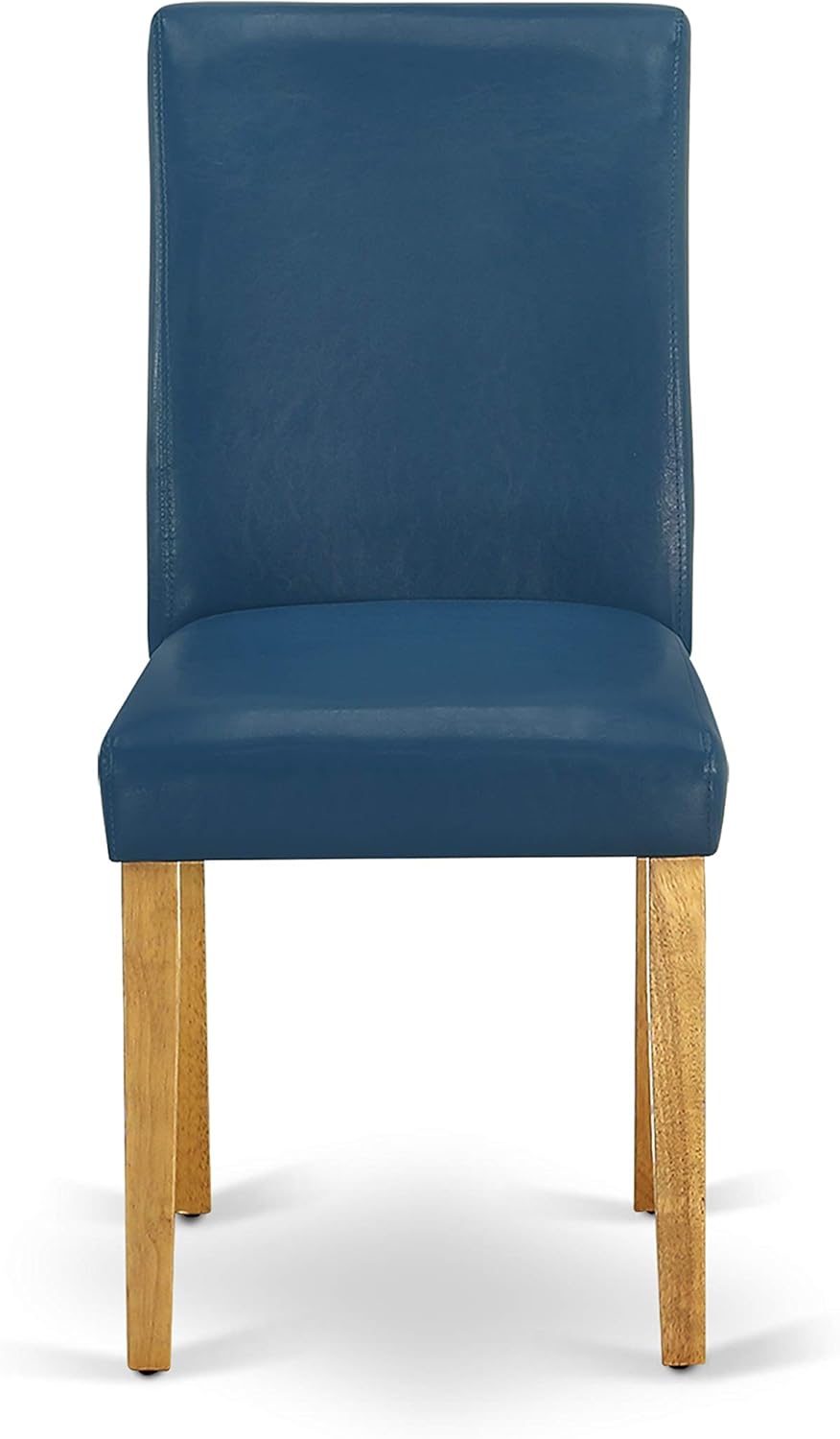 East West Furniture CAAB5-OAK-55 5 Piece Dining Set Includes a Rectangle Dining Room Table and 4 Oasis Blue Faux Leather Upholstered Parson Chairs, 36x60 Inch, Oak