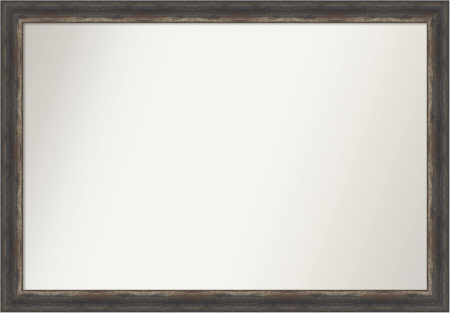 Amanti Art Brown Bathroom Mirror for Over Sink, 29x41 Bark Rustic Char Rectangle Vanity Mirror, Large Country Rustic Frame, Hangs Horizonally and Vertically, Bathroom Wall Decor, Non-Beveled Edge