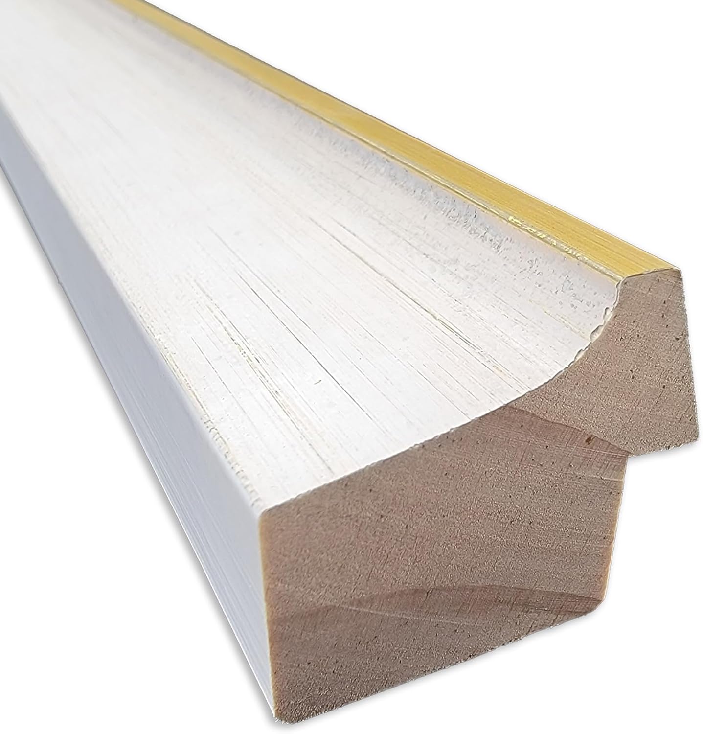 Amanti Art White Bathroom Mirror for Over Sink, 32x42 Morgan White Gold Rectangle Vanity Mirror, X-Large Modern Contemporary Wood Frame, Hangs Horizonally and Vertically, Bathroom Wall Decor, Beveled