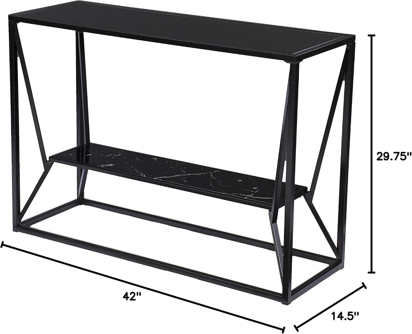 SEI Furniture Argall Console Table, Black