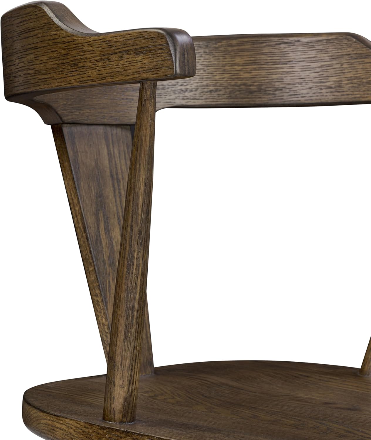 Poly & BARK Mid Century Modern Enzo Tundra Brown Dining Chair 2.0 – Solid Oak Wood Splat Back Chair, 18" Seat Height, 32" Tall – Stylish MCM Kitchen & Dining Room Chair