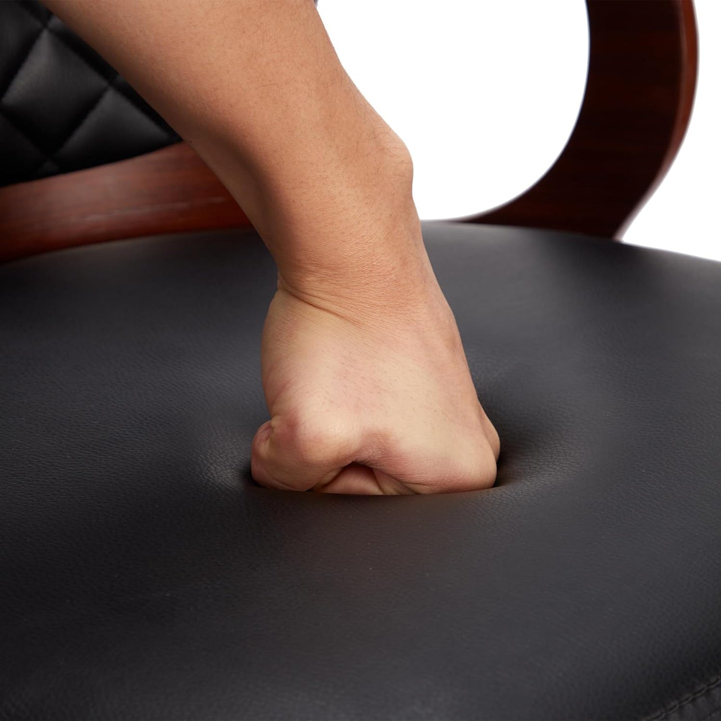 VECELO Bar Stools Set of 2,Adjustable Counter Height Stools with Bentwood Back,Armrest&Footrest,Swivel PU Leather Bar Chairs for Kitchen Island,Coffee Shop and Salon,Black,Quilted Elegance