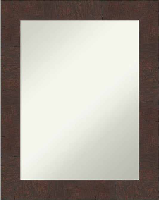 Amanti Art White Bathroom Mirror for Over Sink, 28x22 Wedge White Rectangle Vanity Mirror, Medium Modern Frame, Hangs Horizonally and Vertically, Bathroom Wall Decor, Non-Beveled Edge from WI, USA