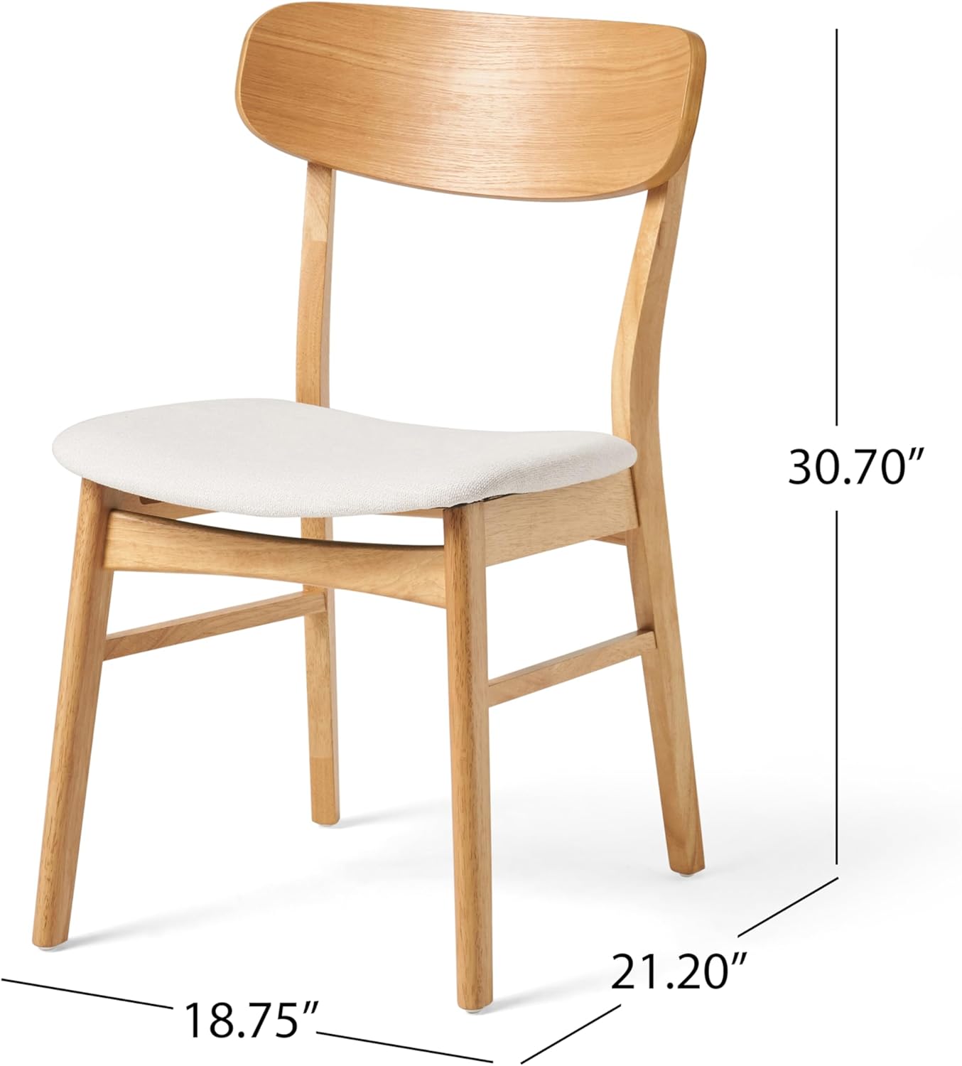 Christopher Knight Home Anthony Mid-Century Modern 7 Piece Dining Set, Light Beige and Natural Oak