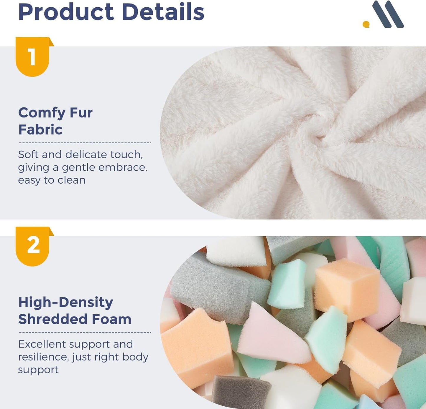 MAXYOYO Bean Bag Chair, Comfy Bean Bag Sofa with Back Support, Faux Fur Bean Bag Chair for Adults and Kids, Stuffed Floor Sofa for Living Room, Bedroom, Apartment, Beige