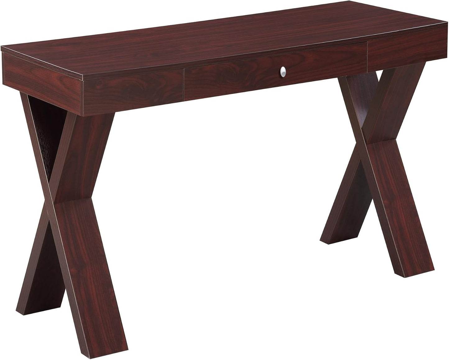 Convenience Concepts Newport 1 Drawer Desk, Mahogany