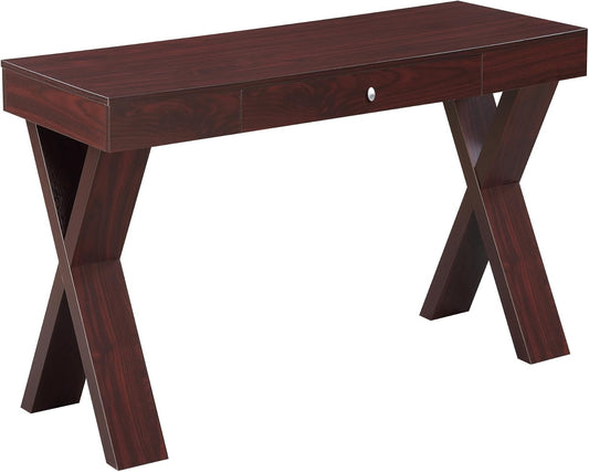 Convenience Concepts Newport 1 Drawer Desk, Mahogany