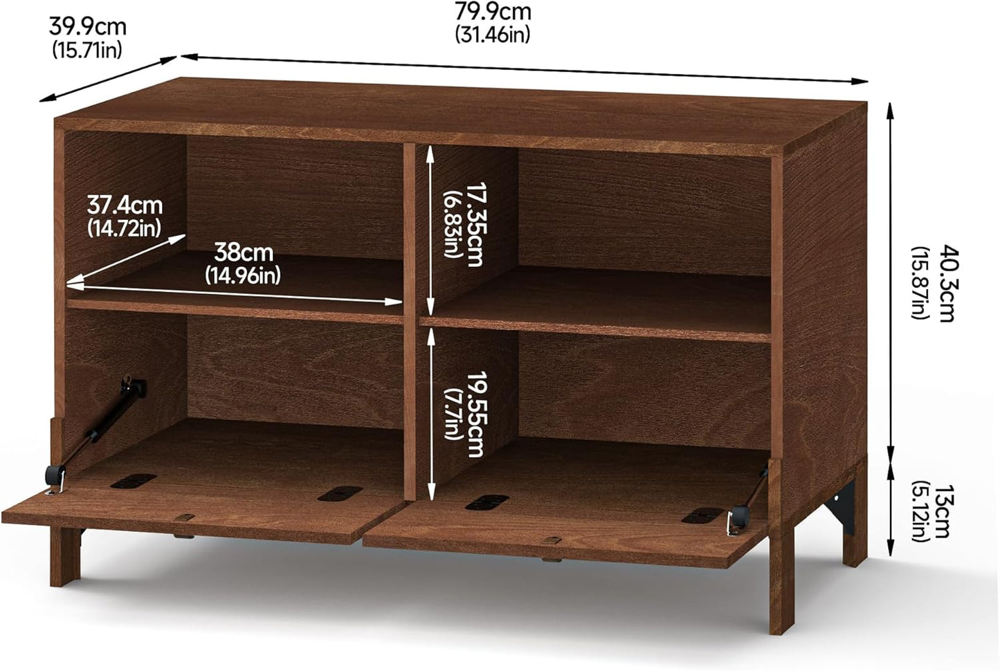 Sebastack TV Stand, Expandable Television Stand, Customizable Coffee Table with Drawer, Entertainment Center and Media Console with Storage for Living Room, Bedroom, 32 inch Walnut Color