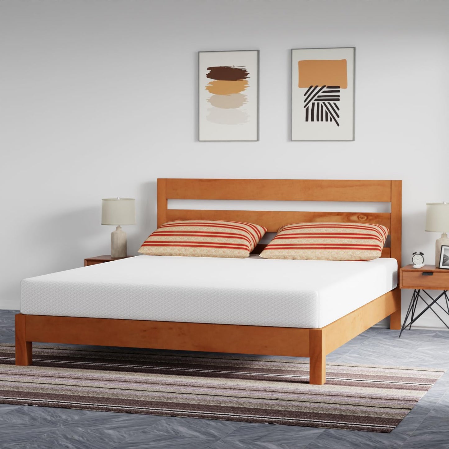 FDW | 8 Inch California King Mattress | Medium Firm | Gel Memory Foam Mattress | White | Bed in a Box, CertiPUR-US Certified | Pressure Relief, Cooling Ventilated Foam | Washable Removable Cover