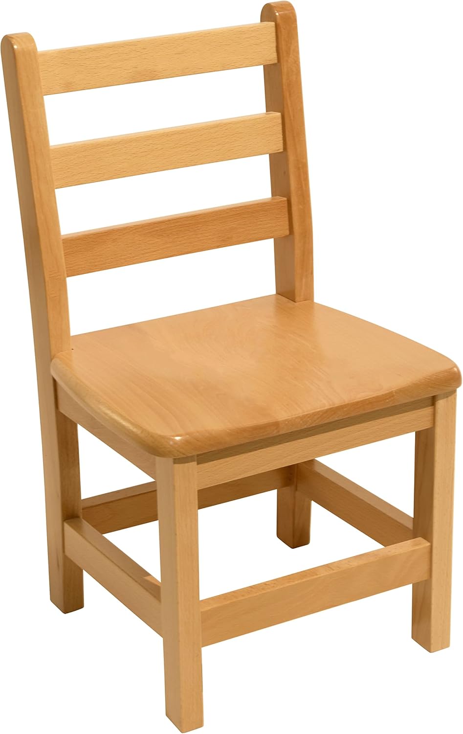 Kids Wooden Chair Set, Fully Assembled Youth Ladderback Wood Chairs for Children, 16" Seat Height for Ages 10-11 (Set of Two)
